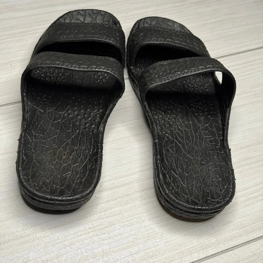 Mens Slides Sandals Double Strap Slip On Black Comfort Casual Summer Pool Shoe 6